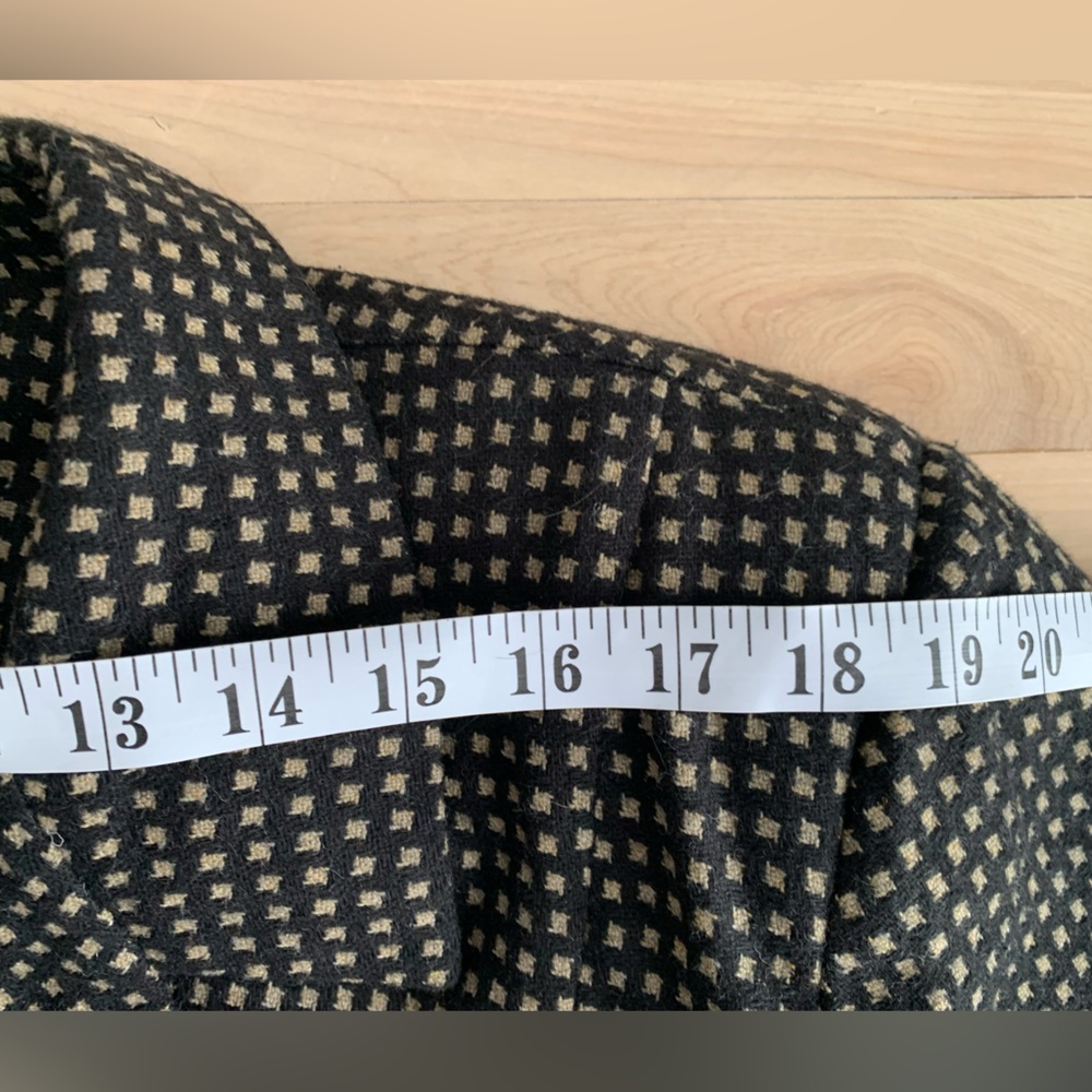 VINTAGE - Micro-check Wool-Blend Double-Breasted Jacket - Picture 5 of 12